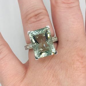 Prasiolite 14k White Gold Ring Size 6